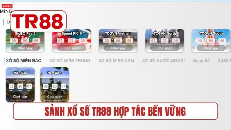 Sảnh xổ số TR88 hợp tác bền vững